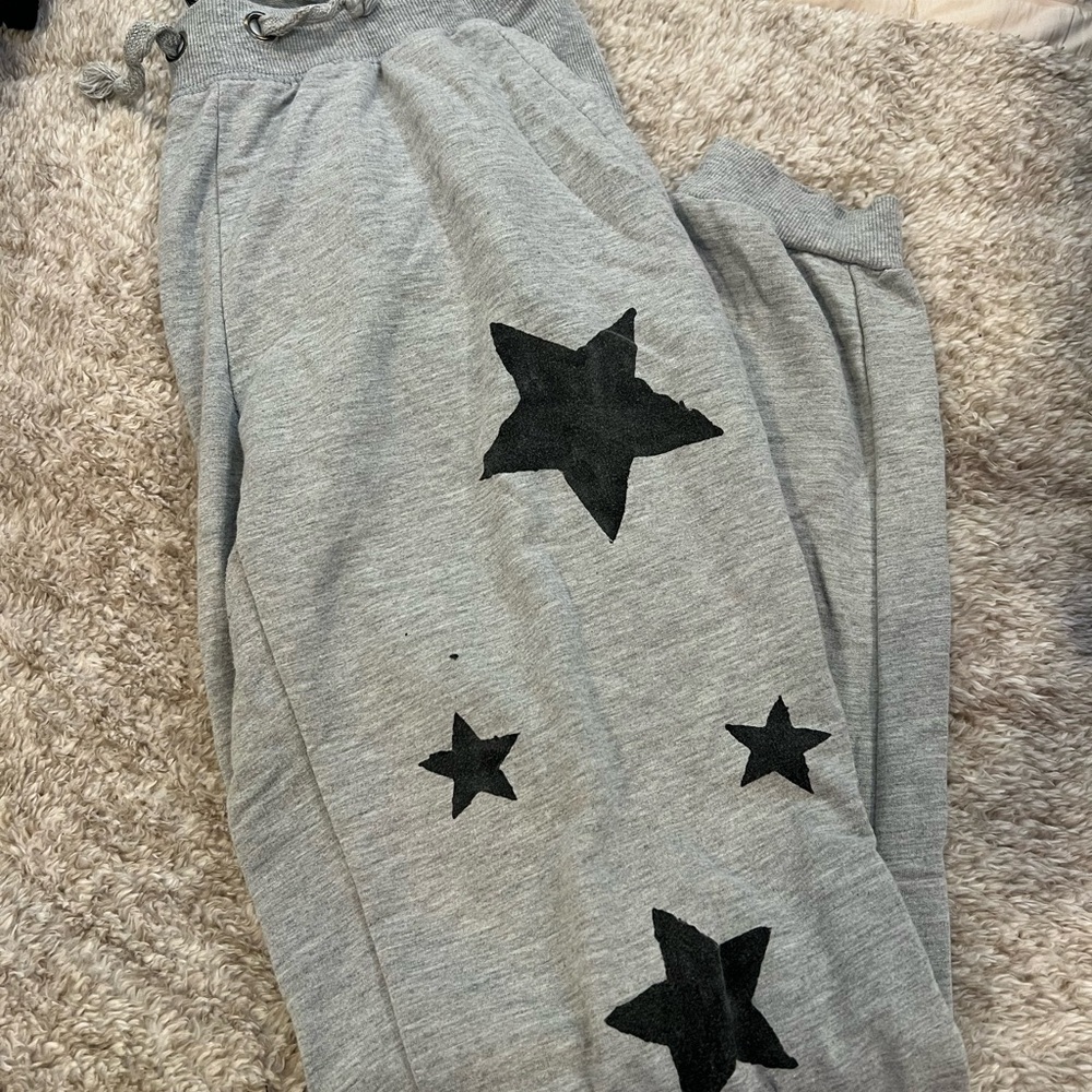 Gray Star-Patterned Joggers